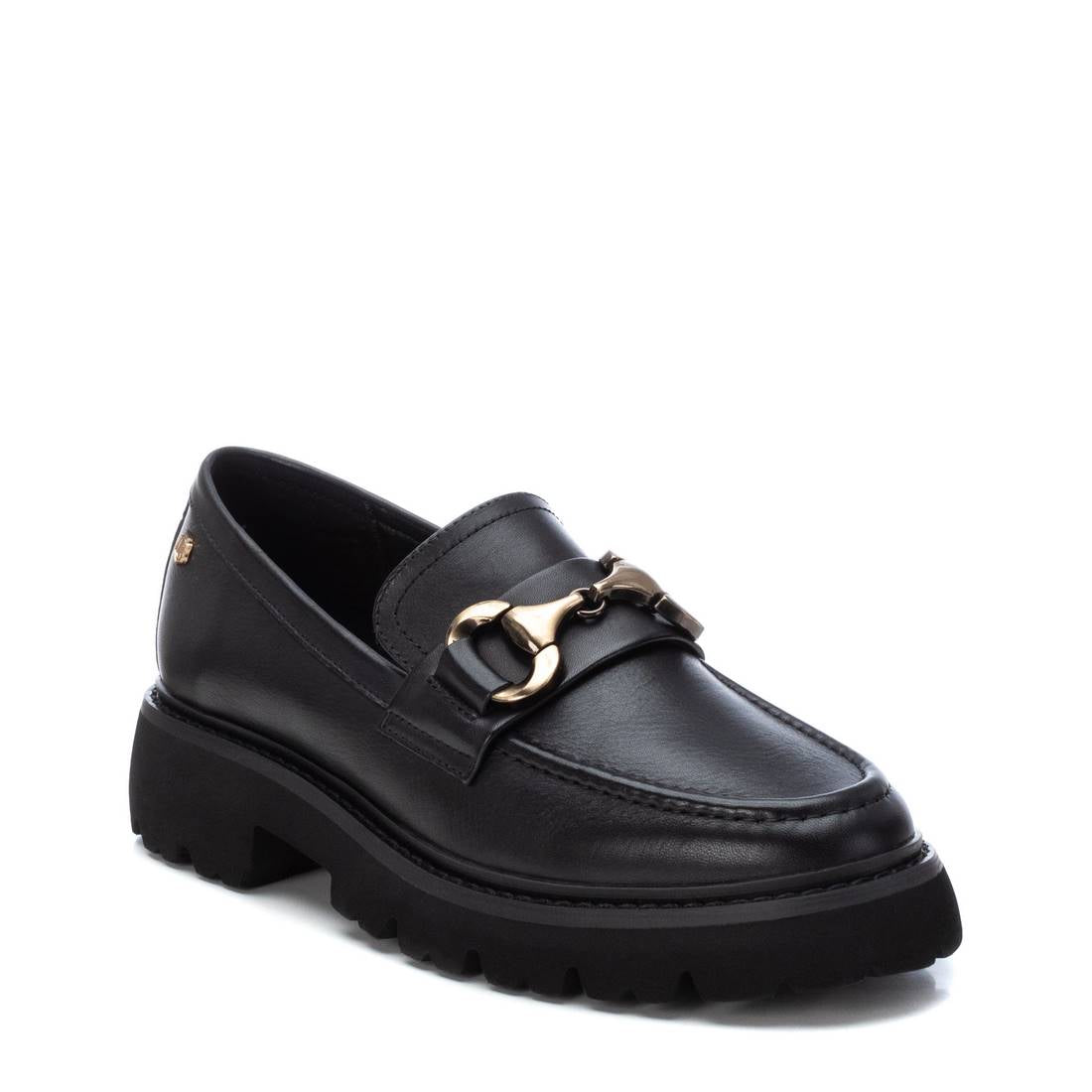 Carmela 16187201 mocassin femme cuir noir chaîne