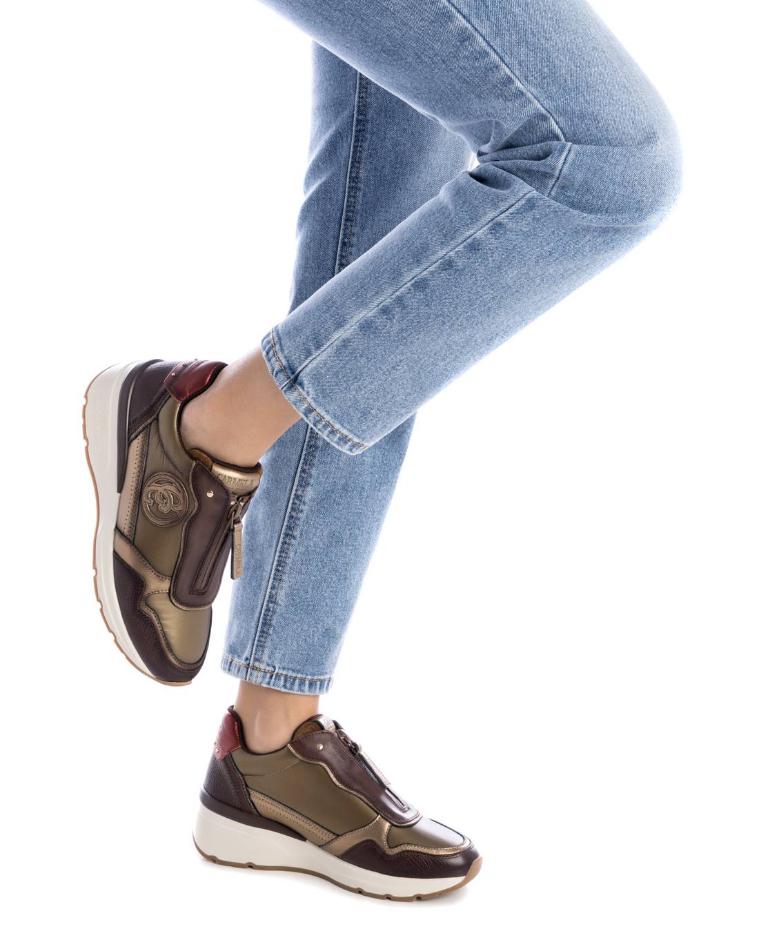 Carmela 16183006 baskets cuir marron zip