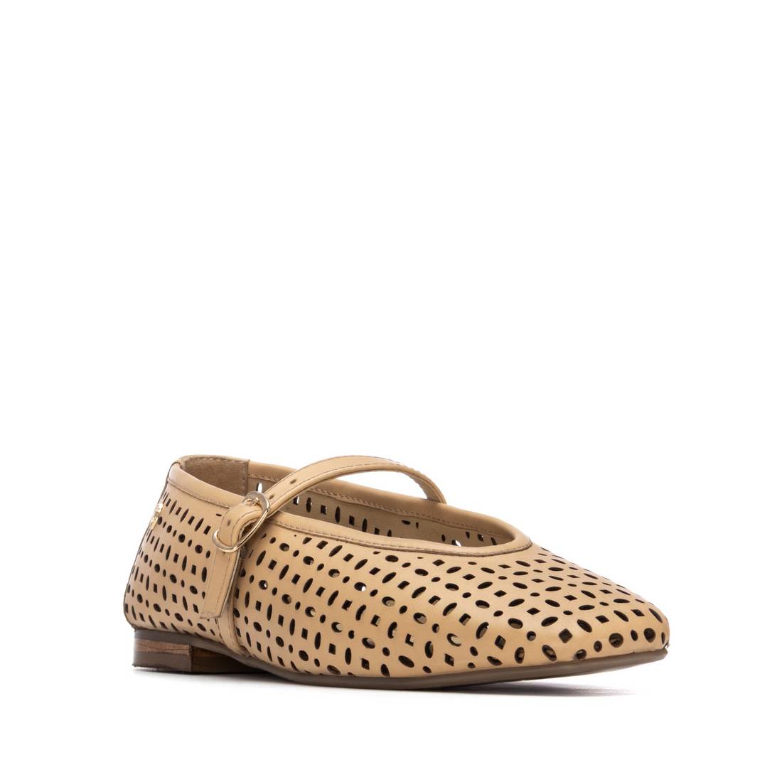 Carmela 16304802 ballerine beige cuir boucle ajourée