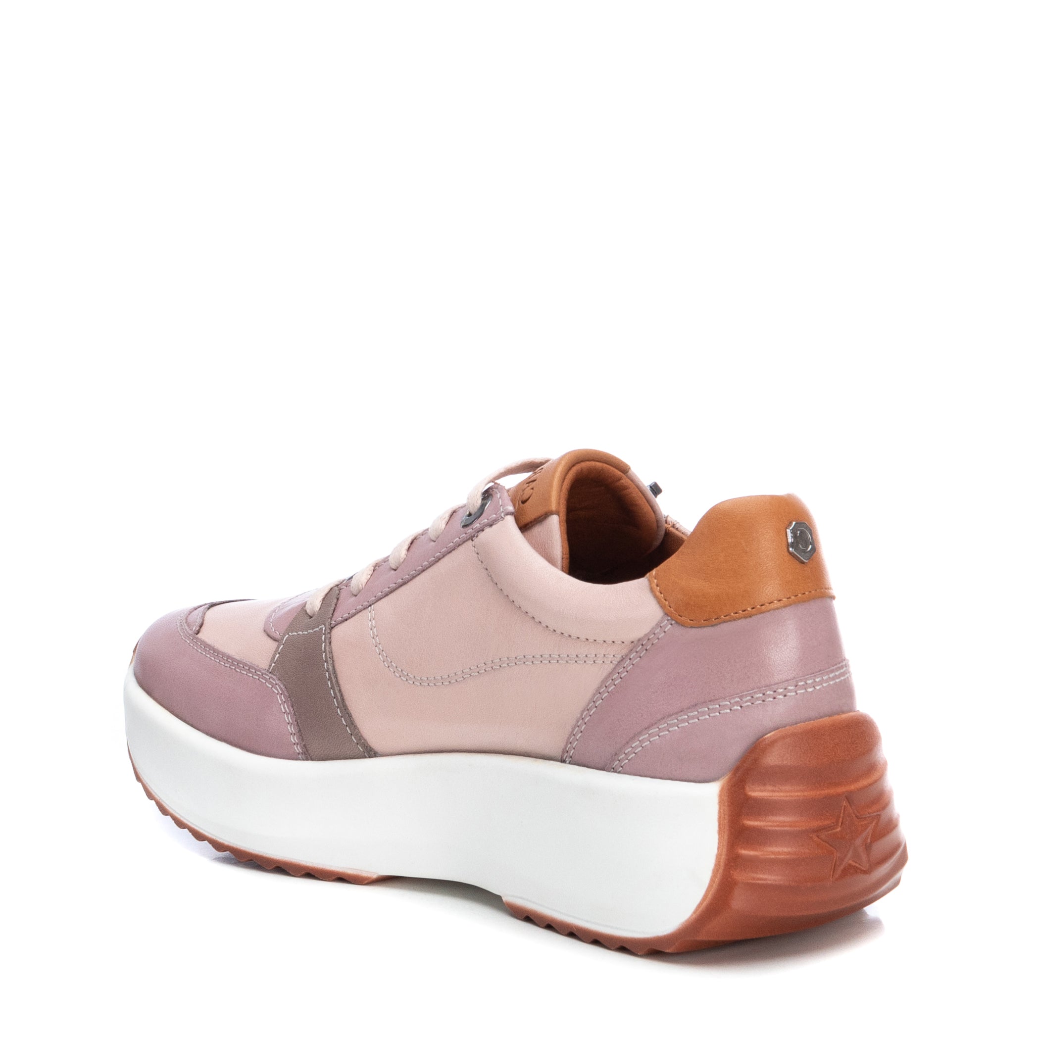 Carmela 16021001 basket cuir marron zip semelle épaisse