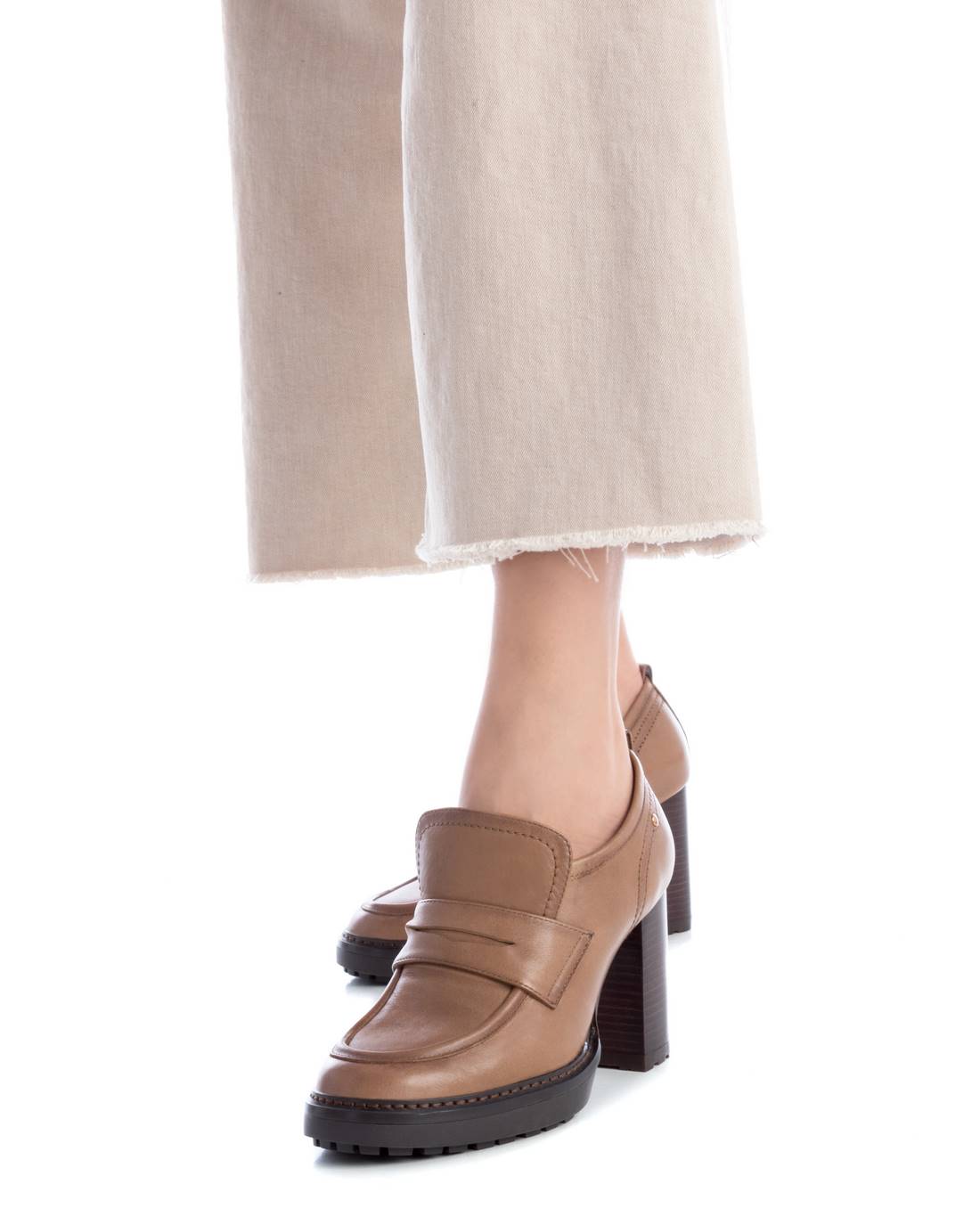 Carmela 16098304 mocassin cuir marron talon 7cm