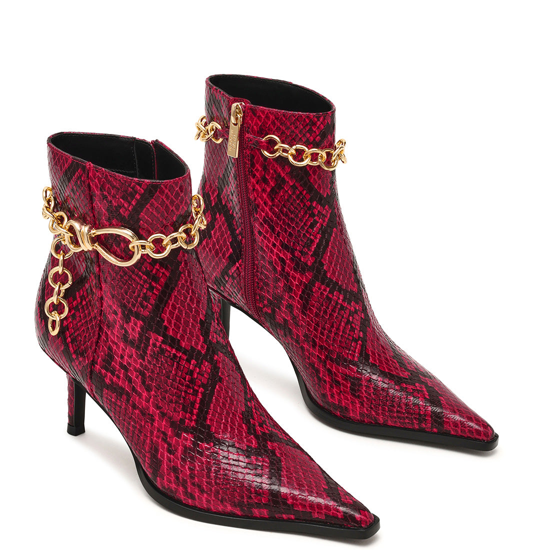 Steve Madden Link In bottine rouge serpent 5 cm
