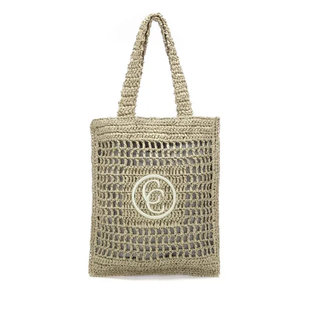 Carmela 18622404 sac raphia kaki 38 cm