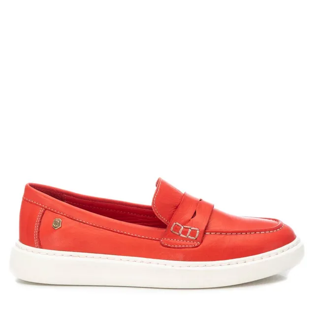 Carmela 16064002 mocassin cuir rouge plat