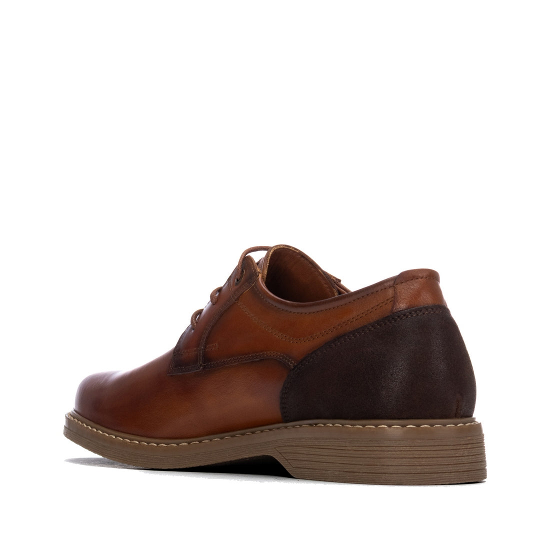 Carmela 16419601 derby homme camel cuir plat