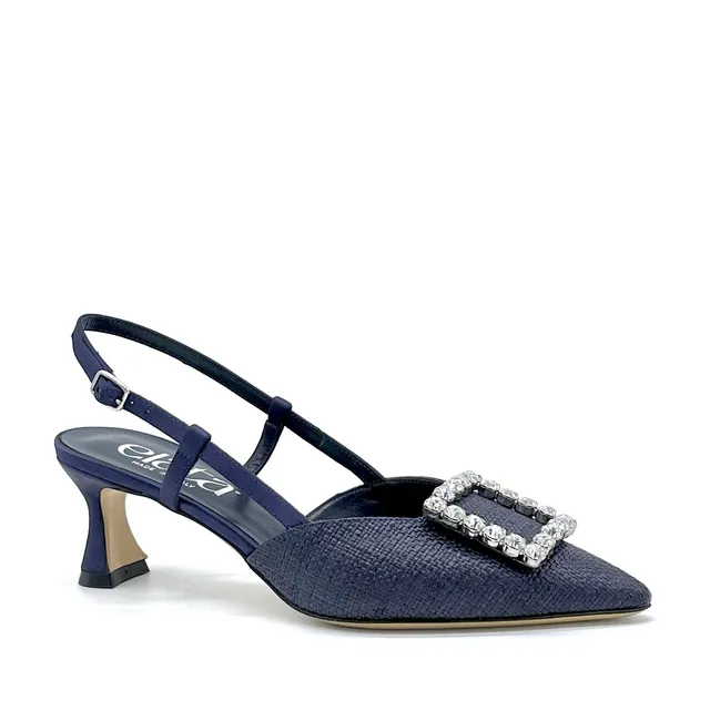 ELATA 14149-2 slingback raphia bleu talon 5,5 cm