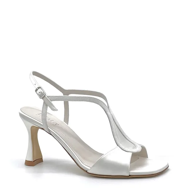 Elata S2436 sandales satin blanc glitter 7,5 cm