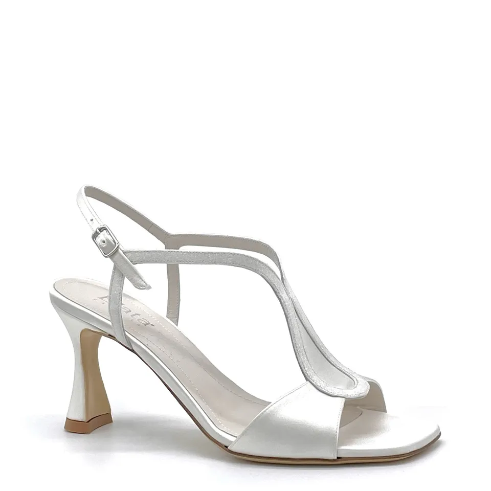 Elata S2436 sandales satin blanc glitter 7,5 cm
