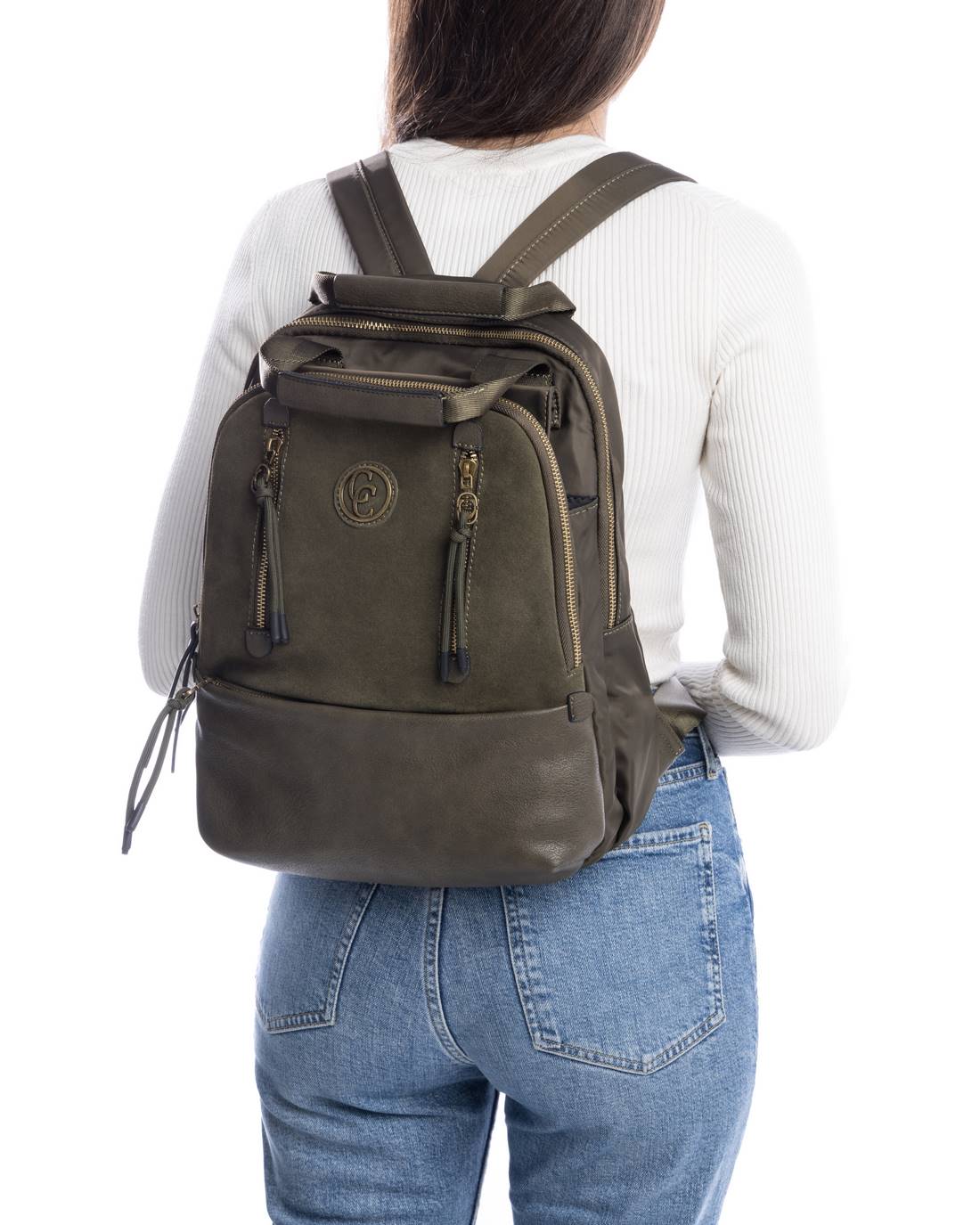 Carmela 18611901 sac à dos femme vert textile 39 cm