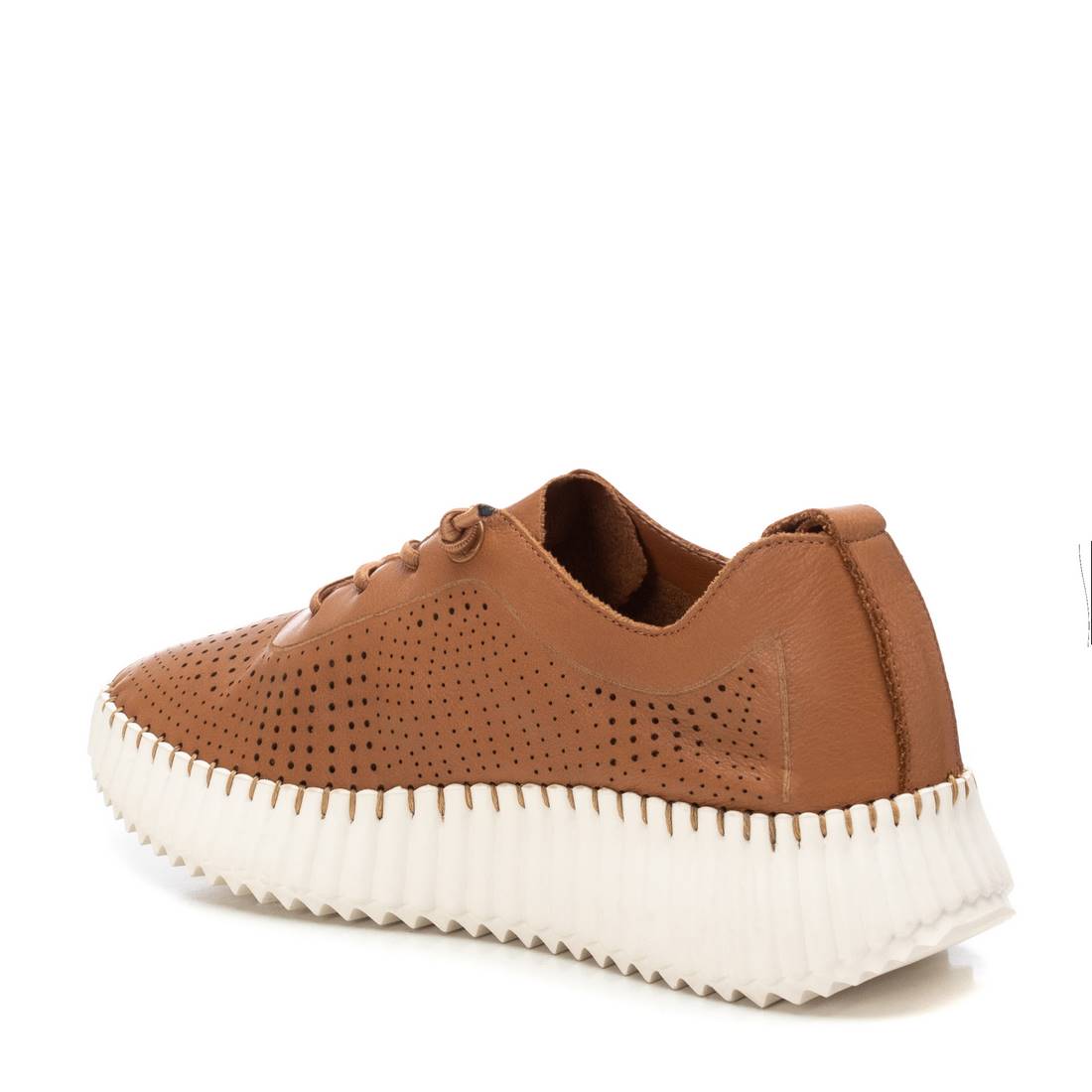 Carmela 16236901 baskets cuir camel lacets femme plates