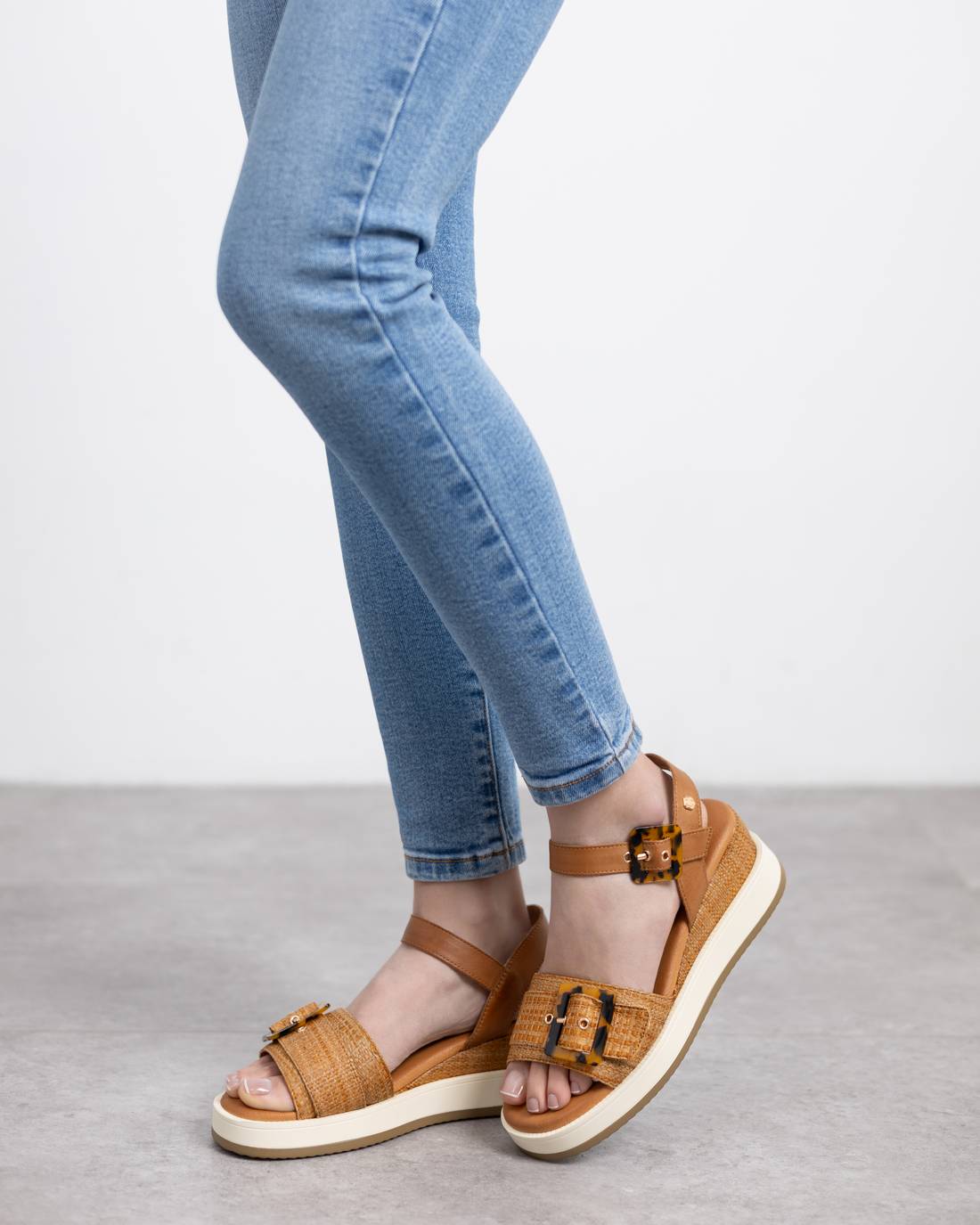 Carmela 16222702 sandale camel raphia compensée 6 cm