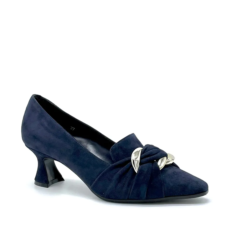 ELATA 52510 escarpins daim bleu platine talon 5,5 cm
