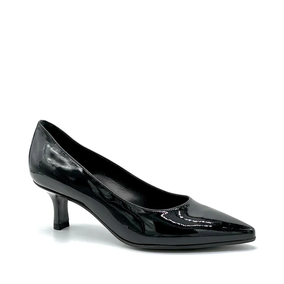 Elata 52511 escarpin vernis noir talon 5,5 cm