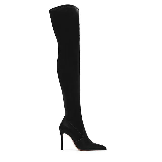 Steve Madden Pegasus bottes noir satin talon 11 cm