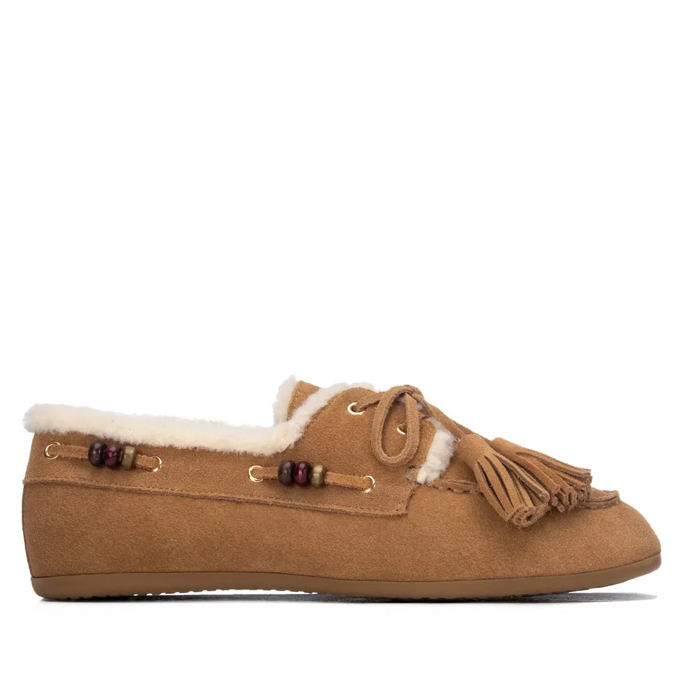 Carmela 16418602 mocassin camel suède fourré