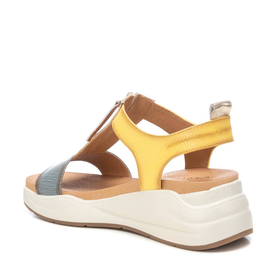 Carmela 16155005 sandales cuir bleu zip plat