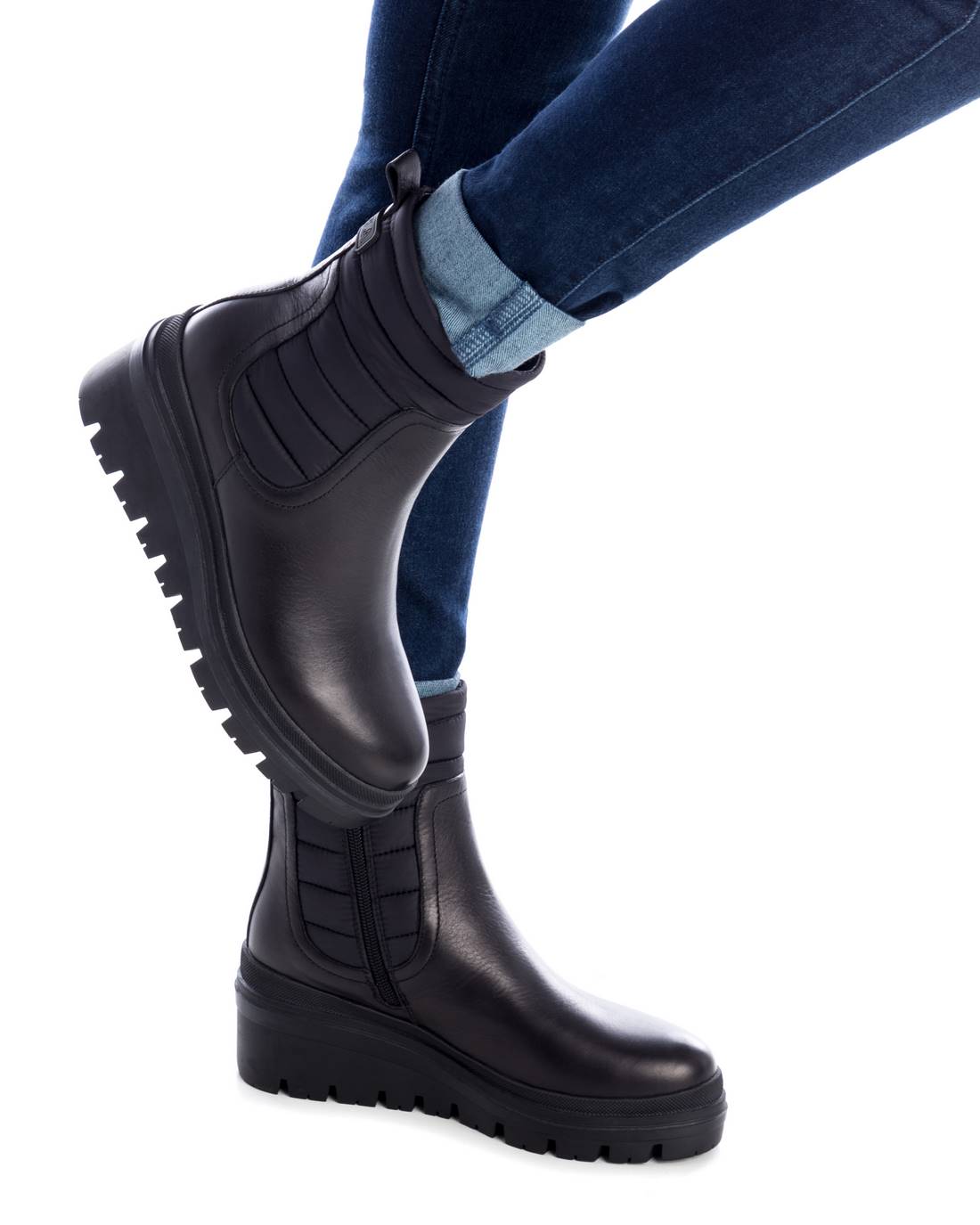Carmela 16032601 bottine cuir noire plateforme 5cm