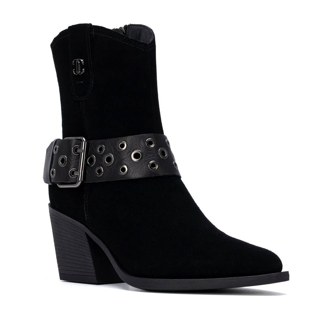 Carmela 16413203 bottine femme noire cuir talon moyen