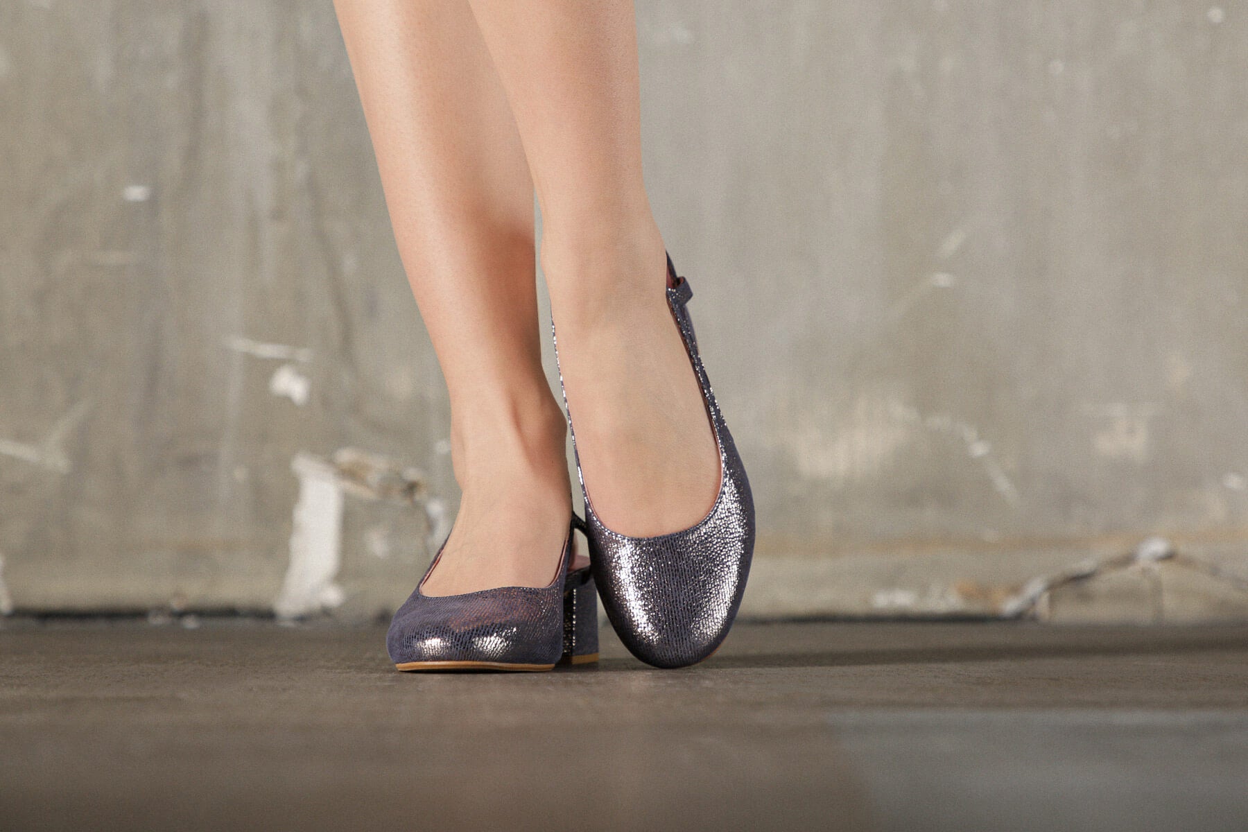 Coralie Masson Lulu slingback jean brillant talon 5 cm