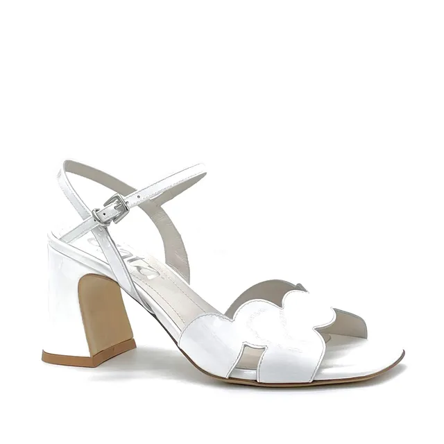 ELATA 14181 sandales vernis blanc talon 7,5 cm