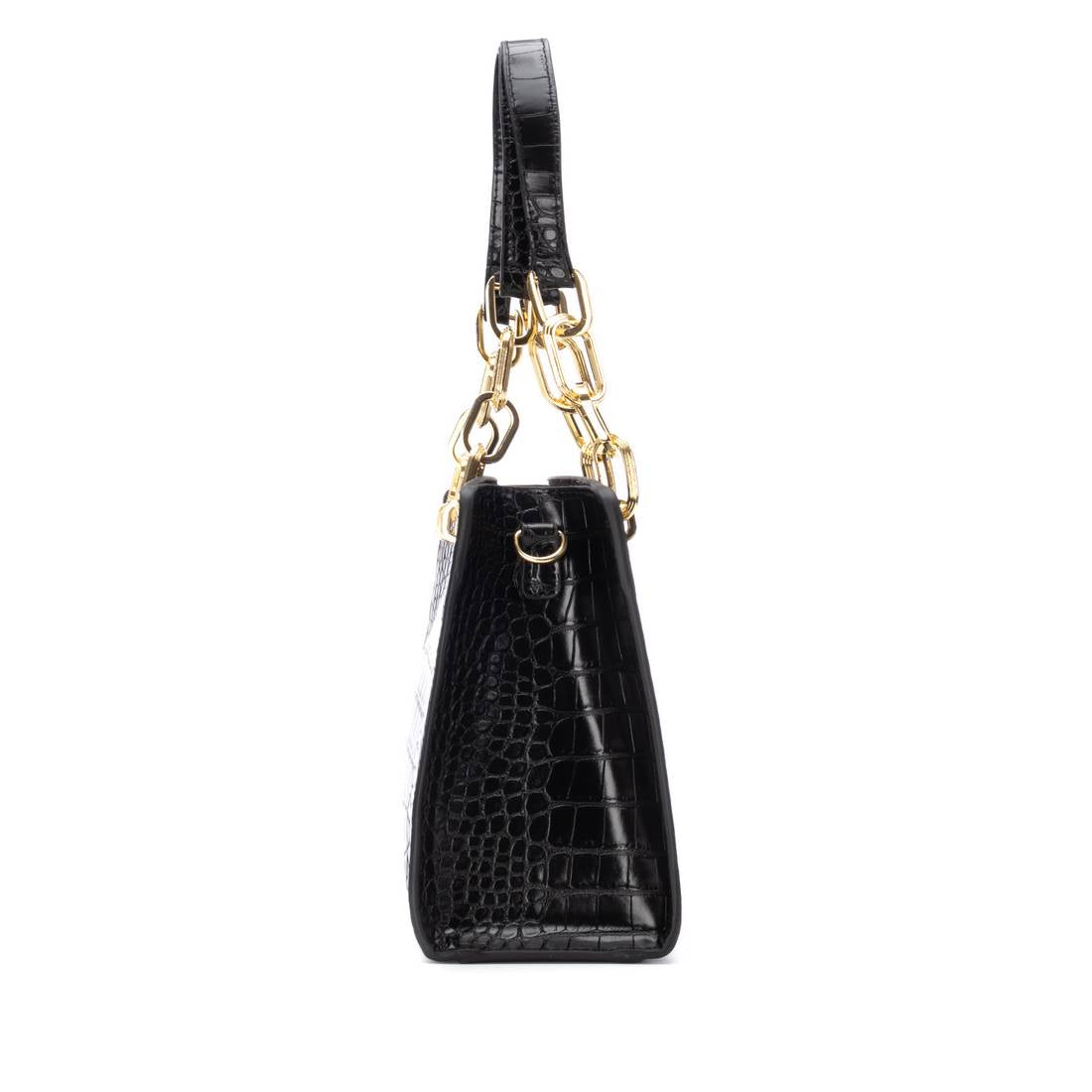 Carmela 18618101 sac bandoulière noir effet coco vegan