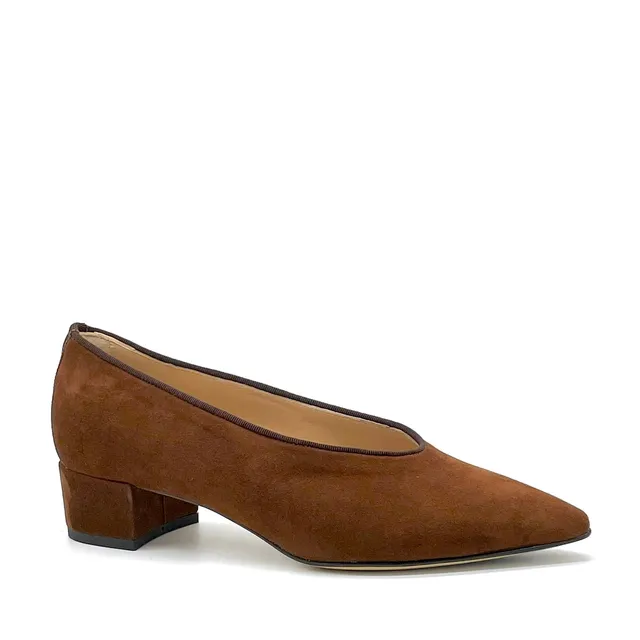 Elata 56511 escarpins daim cognac talon 3,5 cm pointure 37