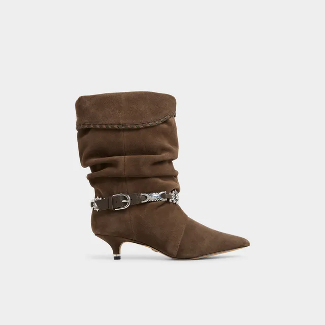ALDO Bowy bottes daim marron talon kitten western