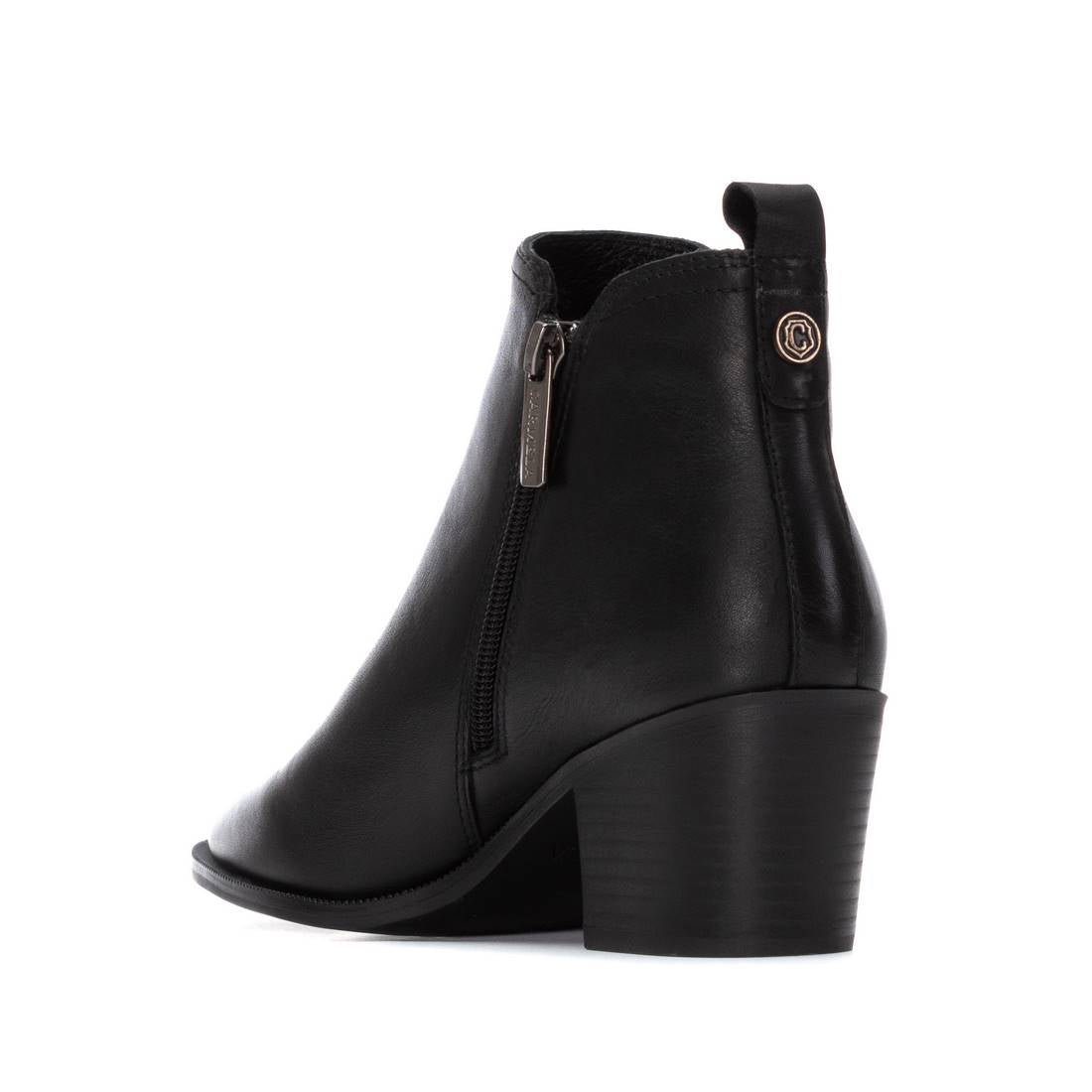 Carmela 16258501 bottine noire à talon zip latéral