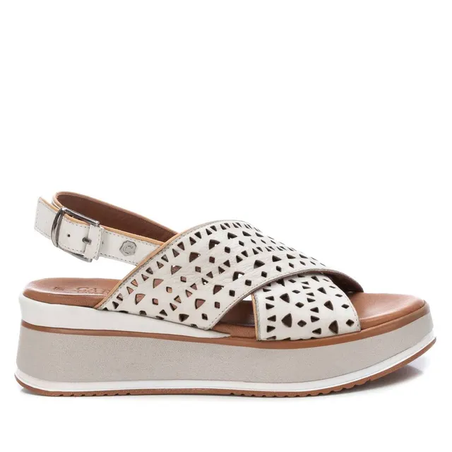 Carmela 16064303 sandale compensée blanc cuir