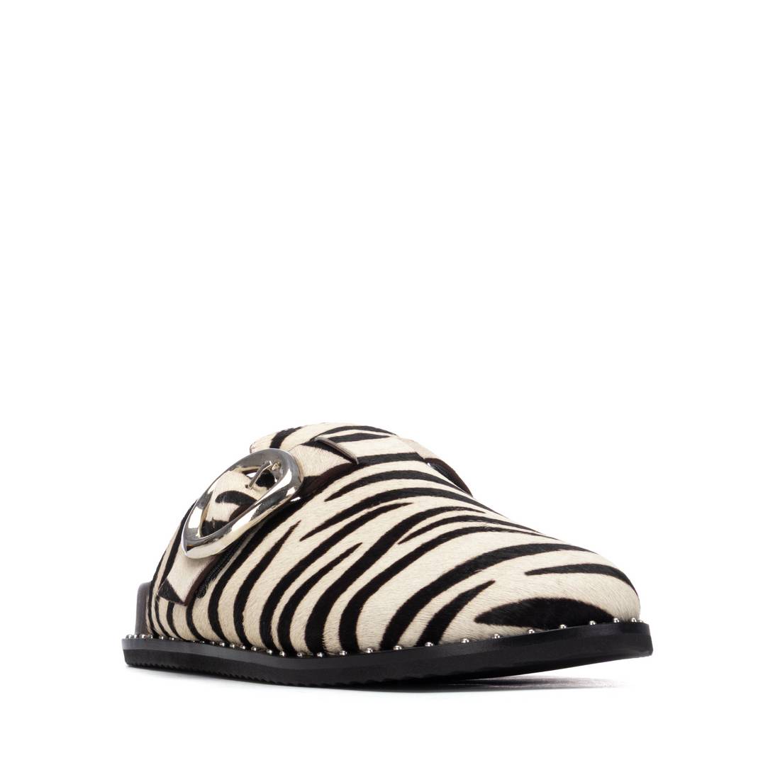 Carmela 16327802 sabot femme cuir imprimé zèbre plat