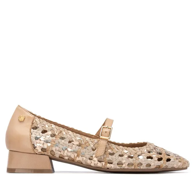 Carmela 16312801 ballerines cuir beige tressé