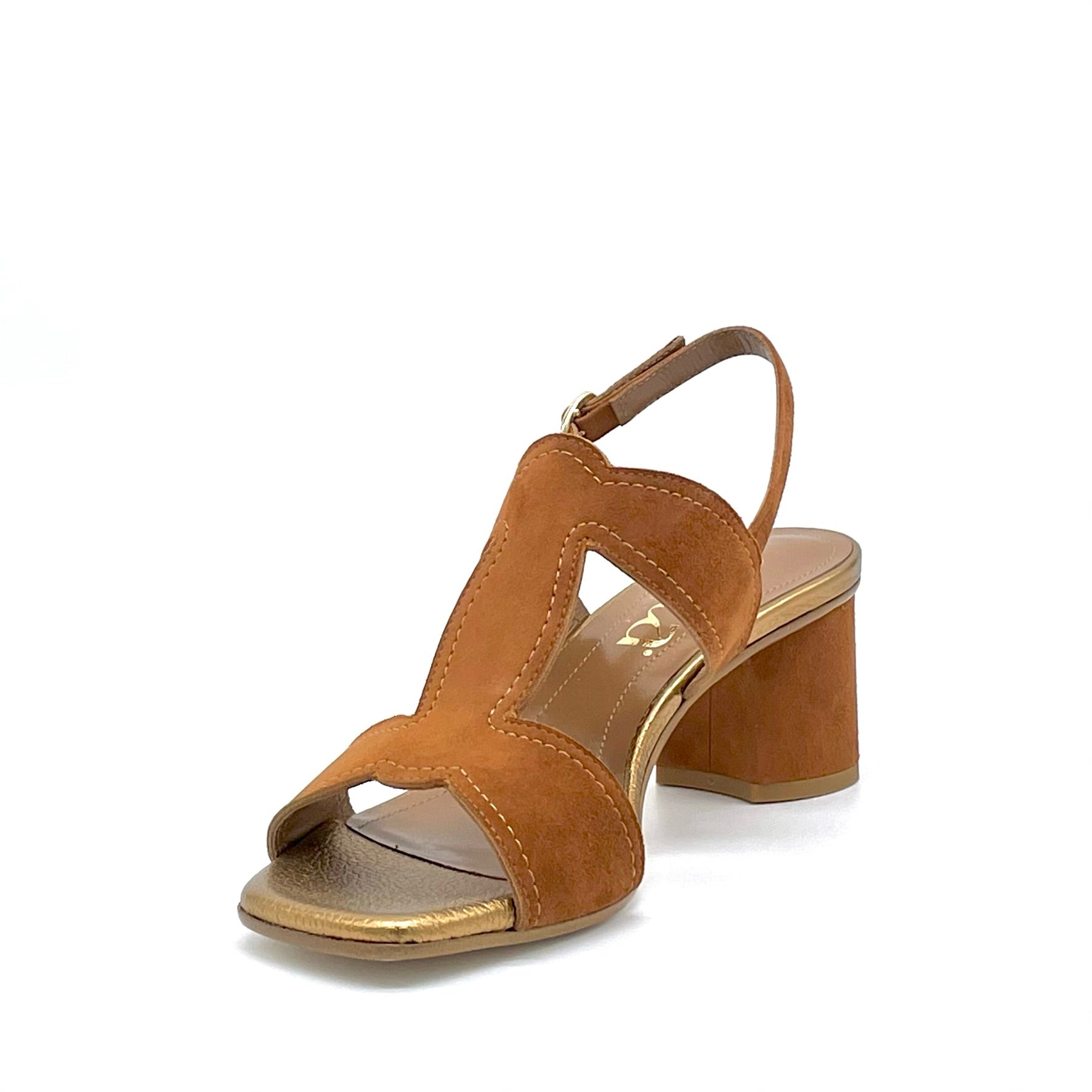 Elata 15161 sandales marron doré talon 5,5 cm