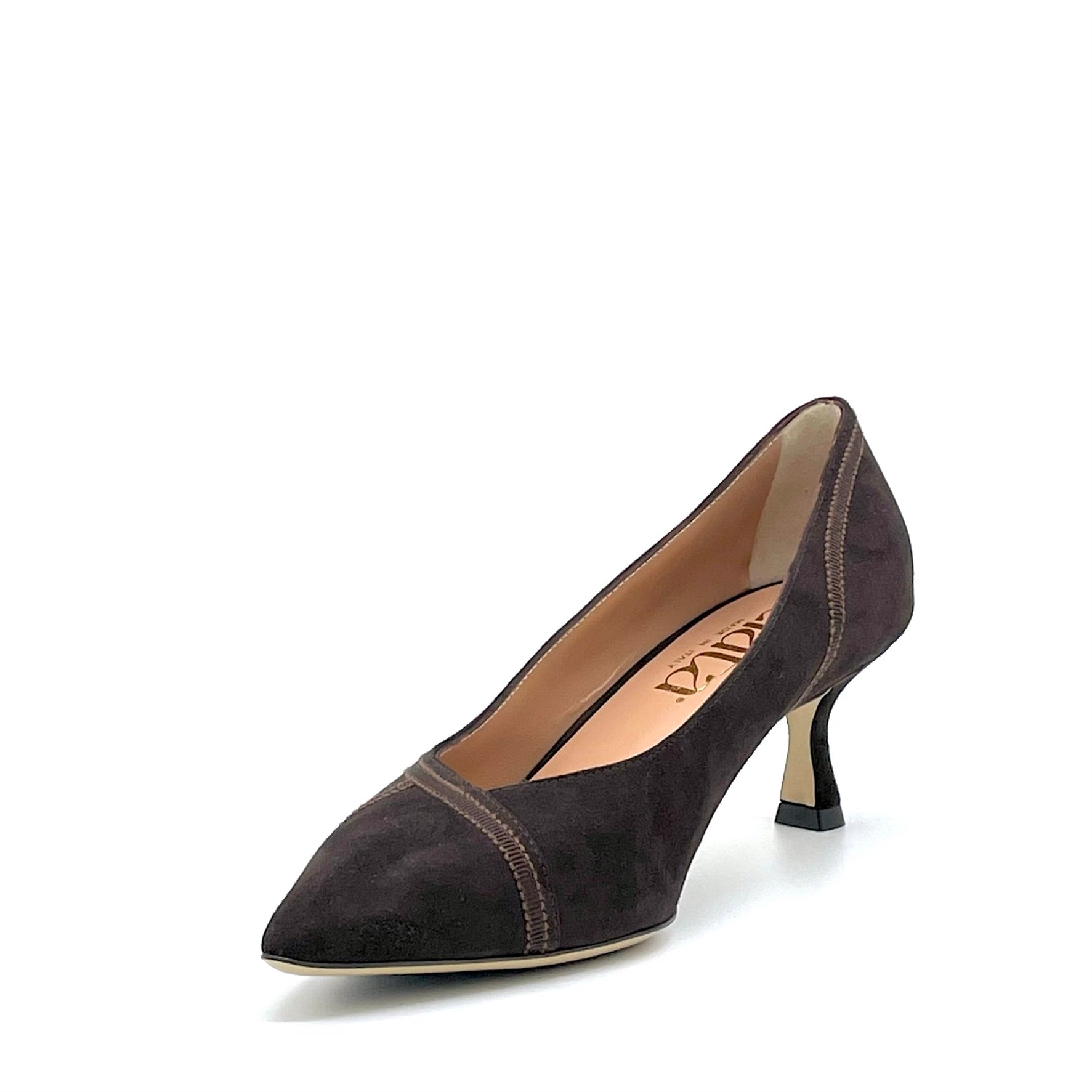 ELATA 54517 escarpins cuir marron suède talon 5,5 cm