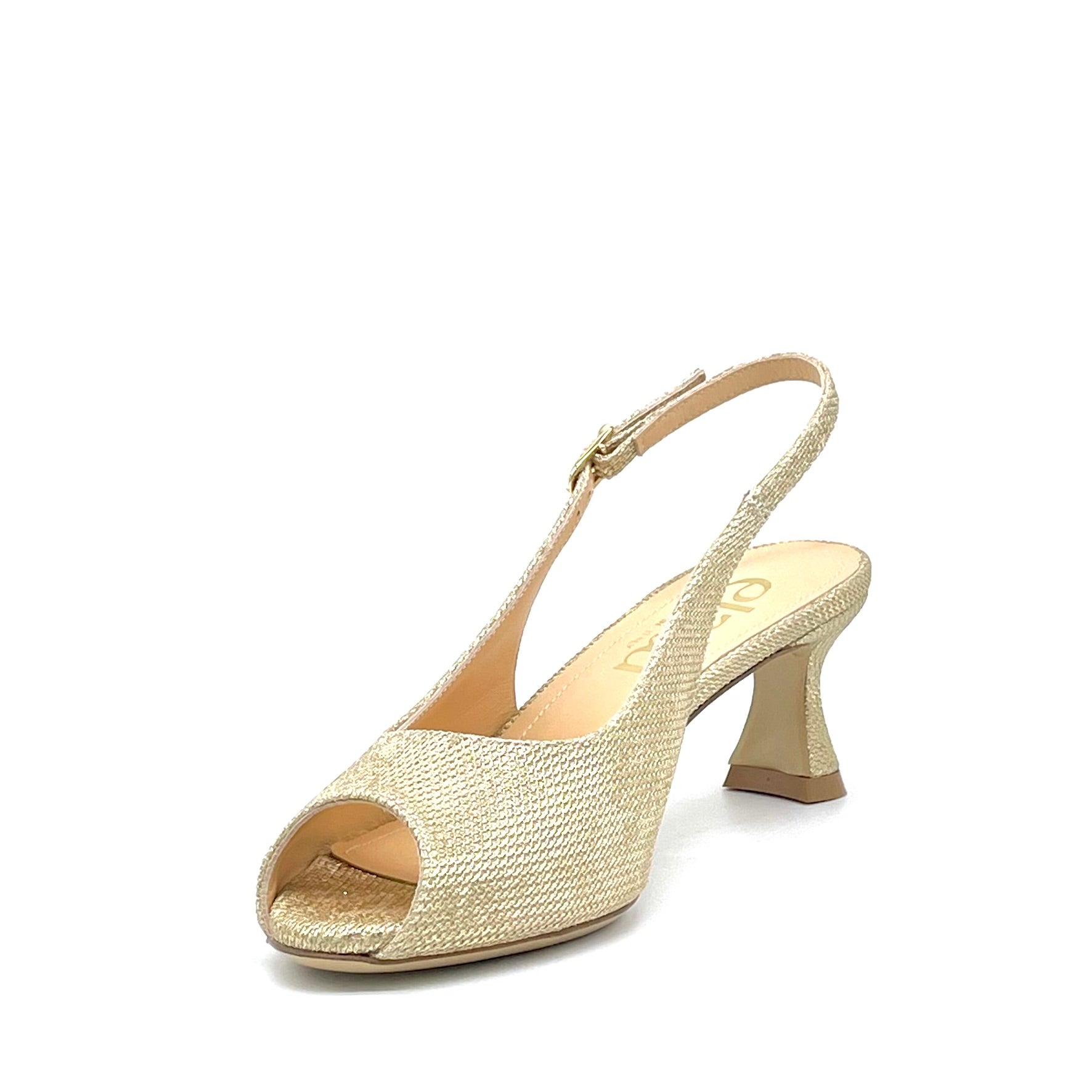 Elata 16105 sandales laminé or bout ouvert 5,5 cm