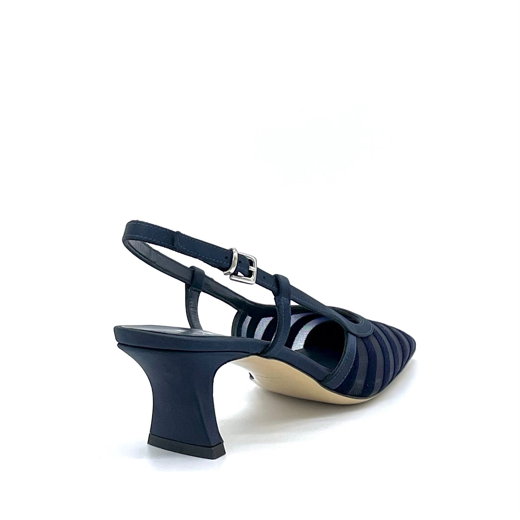 Elata 14173 slingback satin bleu talon 5,5cm