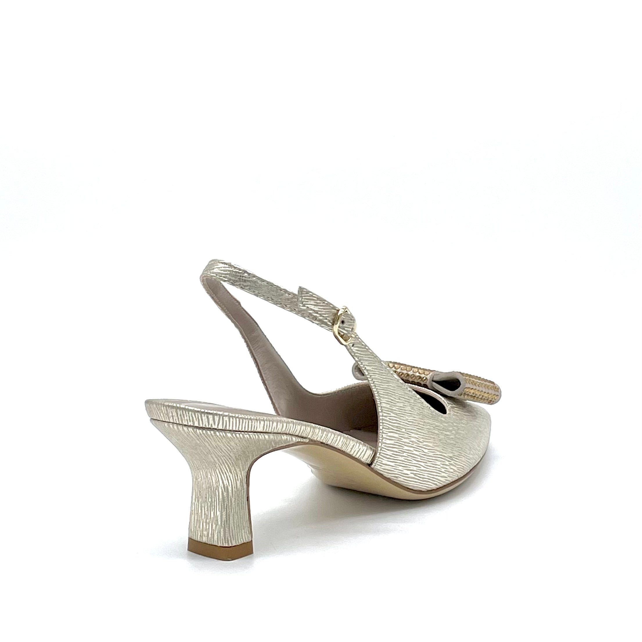 Elata 13162 slingback doré strass talon 5,5 cm