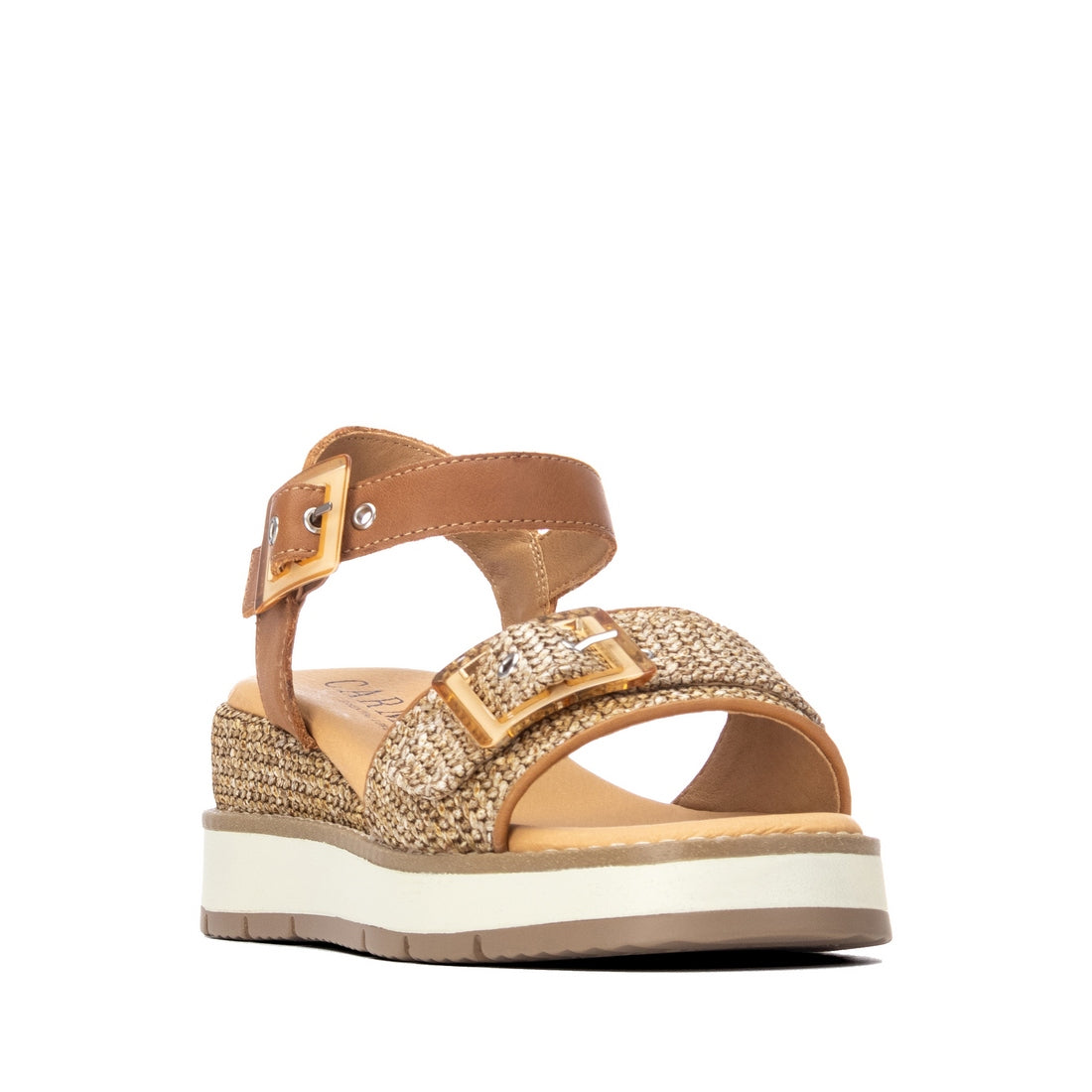 Carmela 16321703 sandale compensée cuir camel