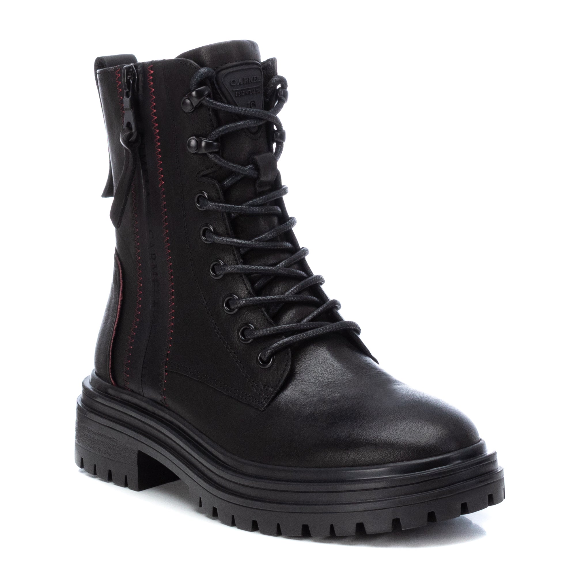 Carmela 16019601 bottines noir cuir militaires
