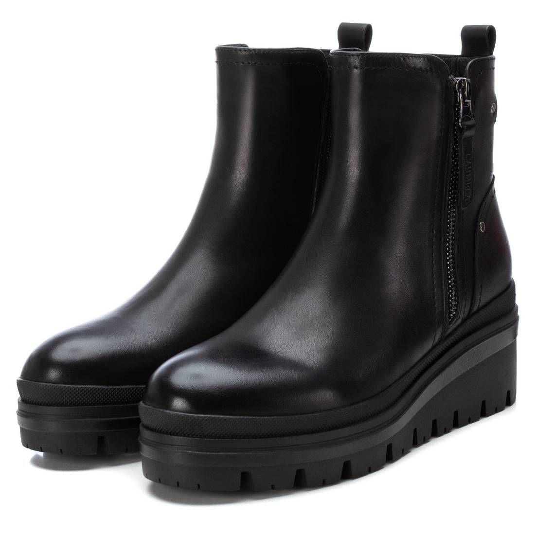 Carmela 16200901 bottines noir cuir compensées 5 cm