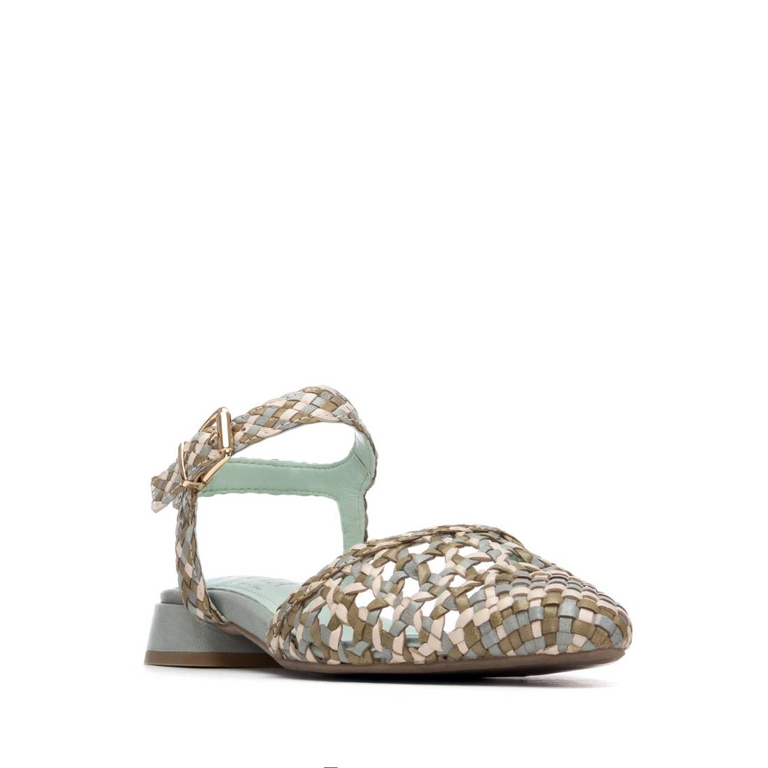 Carmela 16301706 ballerines femme kaki cuir tressé