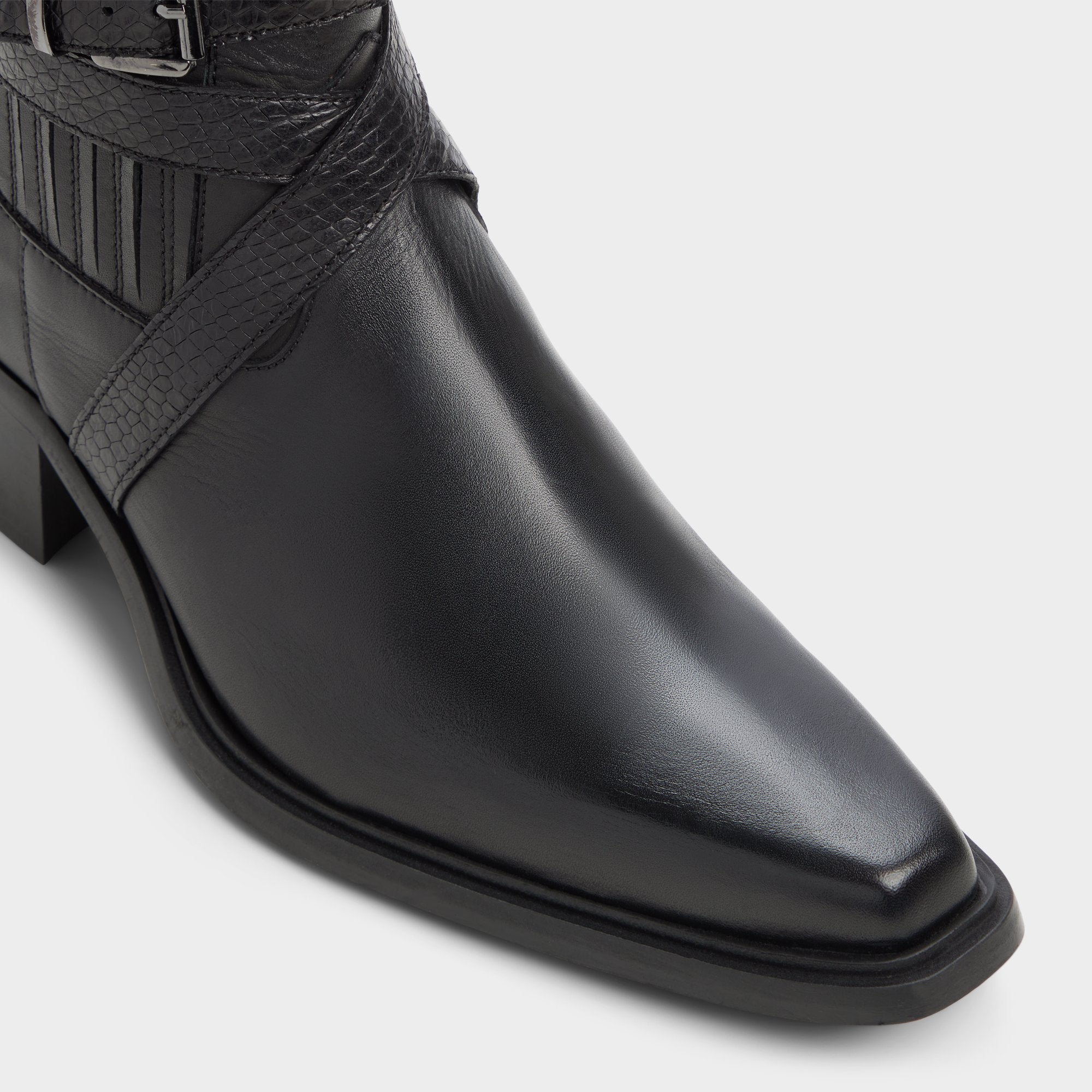 Aldo Moreti bottes homme cuir noir zip talon