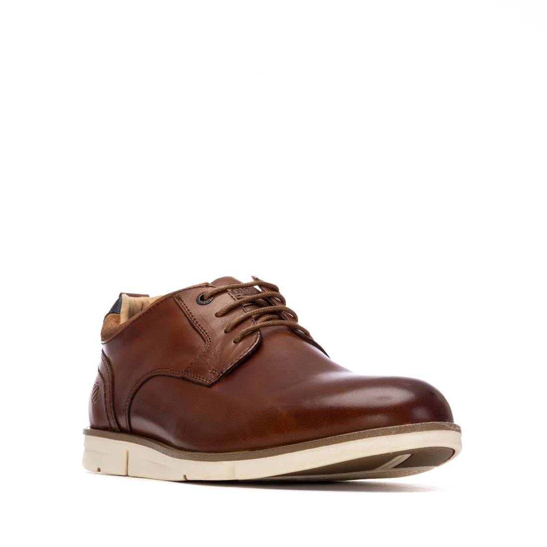 Carmela 16390901 derby cuir camel plat