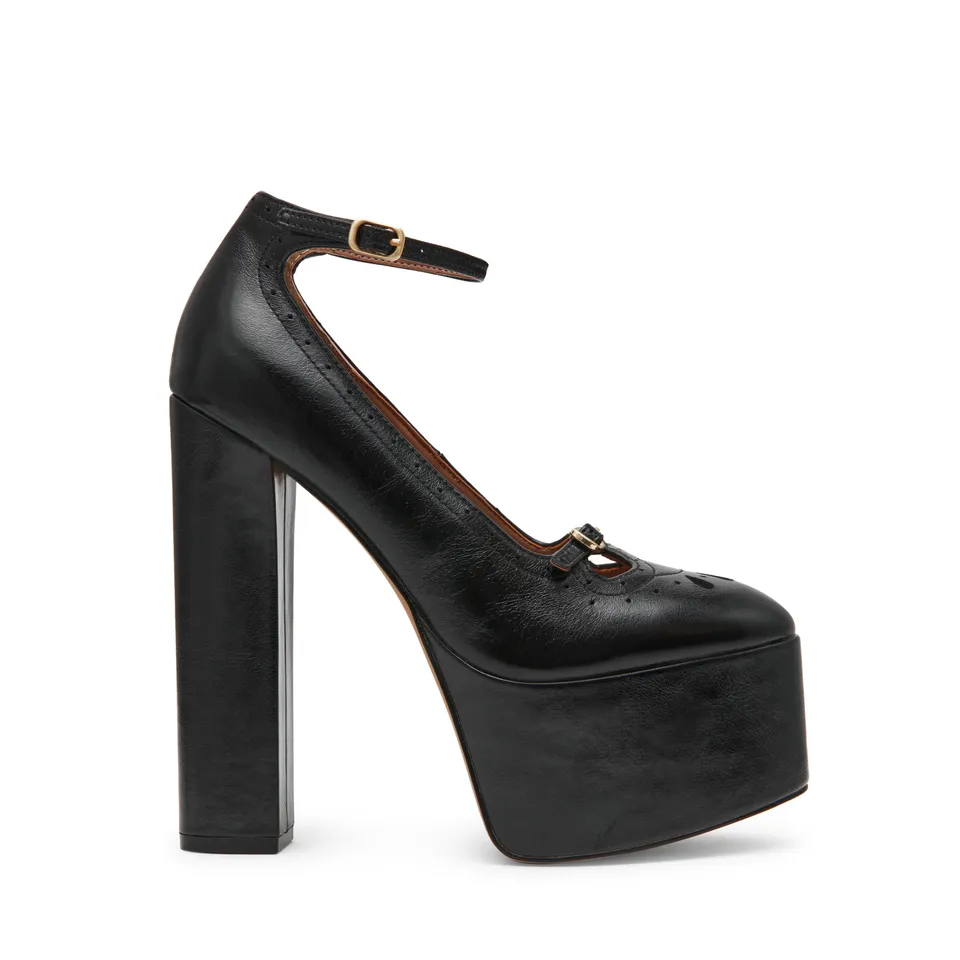 Steve Madden Saxon escarpin noir cuir talon 15 cm
