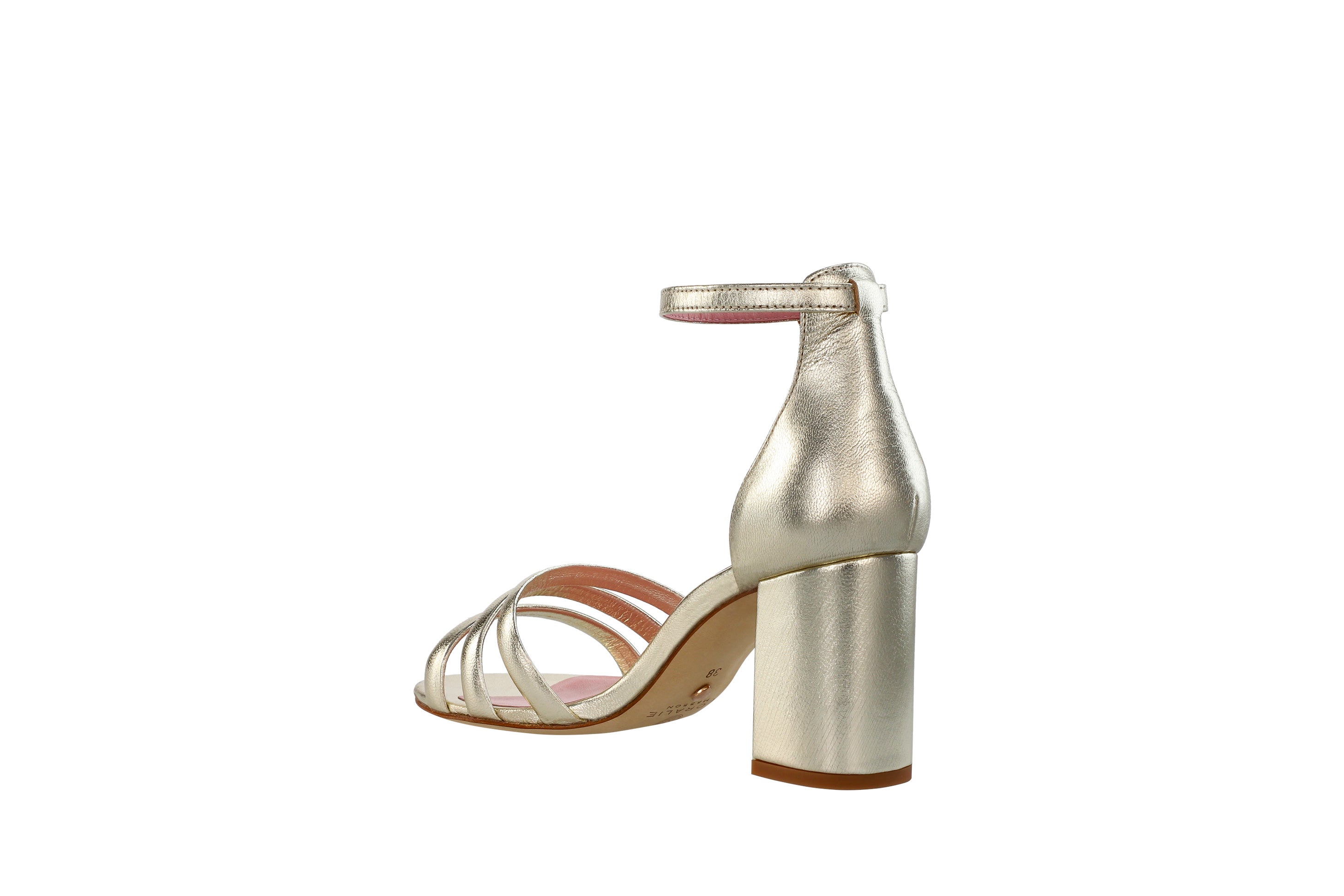 Coralie Masson June sandales cuir doré talon 7 cm