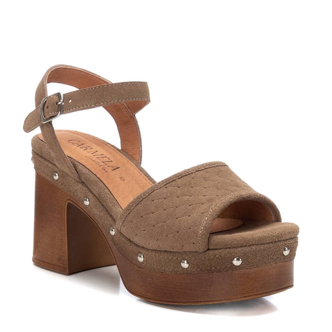Carmela 16062303 Sandale Femme Daim Marron Talon 10 cm