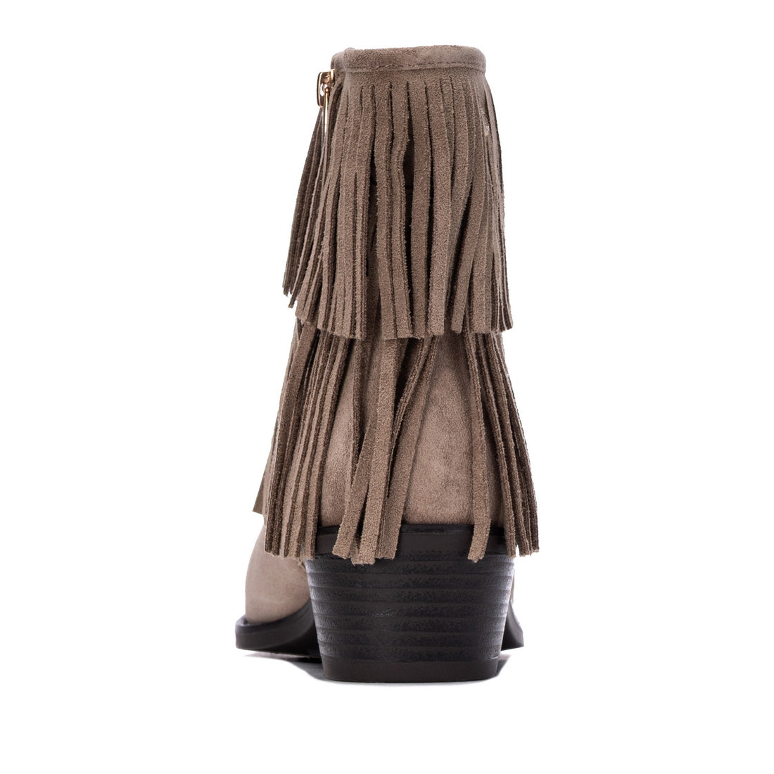 Carmela 16439501 bottines suède taupe franges