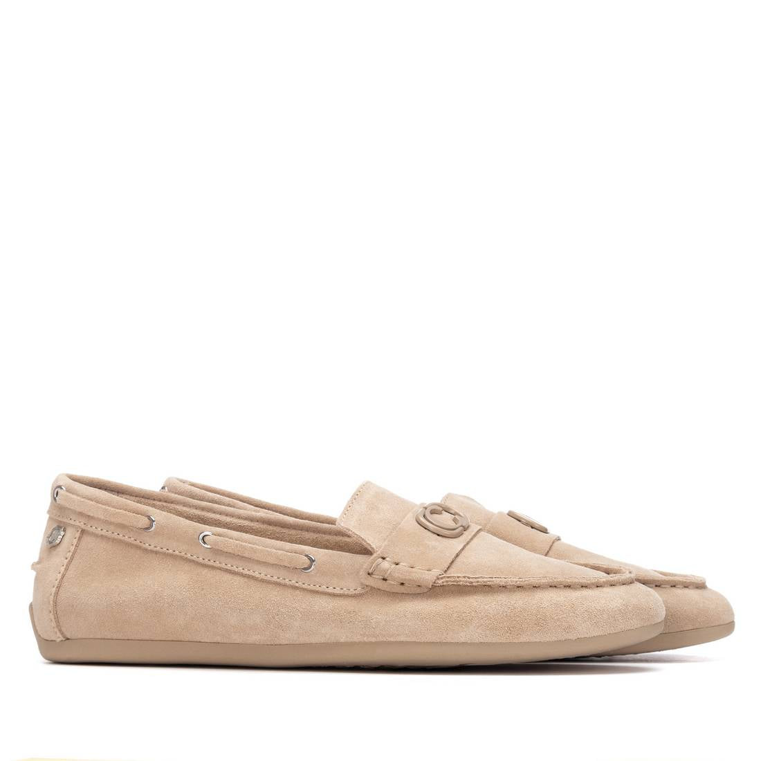Carmela 163143 16314302 mocassin daim beige plat
