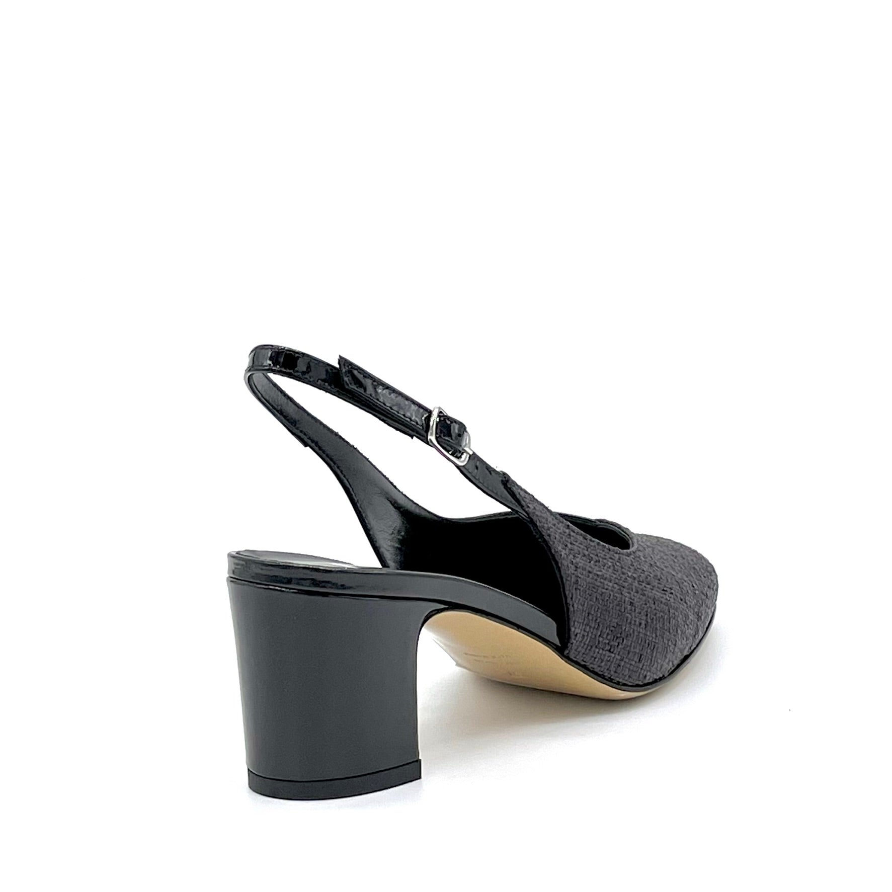 ELATA 15126 slingback raphia noir talon 5,5 cm