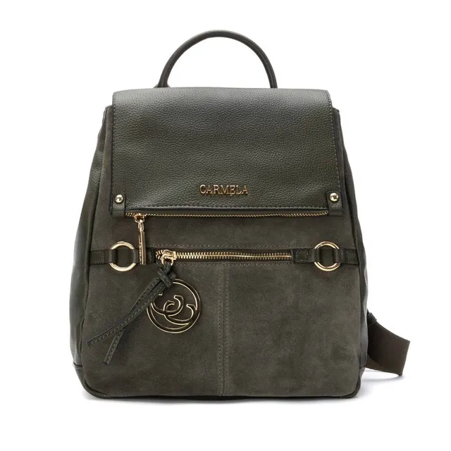 Carmela 18617604 sac à dos femme kaki cuir