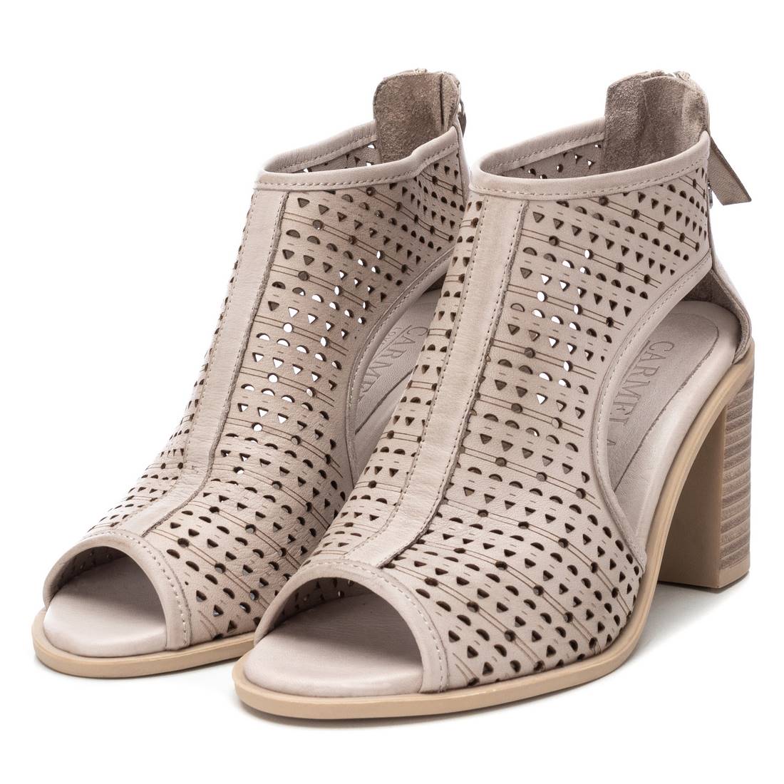 Carmela 16135403 bottines ouvertes marron cuir talon 8 cm